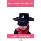 Letsii Keçe Zorro Şapkası ve Göz Maskesi Yetişkin ve Çocuklar için