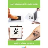 Letsii Kedi Köpek Pati Izi Fotoğraf Çerçevesi Seti Toksik Olmayan Mürekkepsiz Baskı Kiti - pati izi çerçeve seti - Çok Renkli