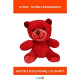 Letsii Kırmızı Peluş Oyuncak Ayıcık 25 cm