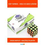 Letsii Klasik 3X3X3 Renkli Küp Yapboz Zeka ve Eğlence Oyuncağı - Eğitici Oyuncak