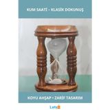 Letsii Koyu Ahşap Zarif Kum Saati Şık Dekoratif 1 Adet
