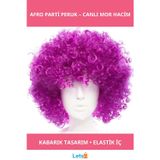 Letsii Koyu Mor Violet Renk Afro Bonus Parti Peruğu
