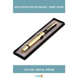 Letsii Kutulu Metal Roller Kalem Altın Siyah 13.5 cm