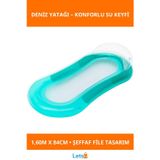 Letsii Lüks Fileli Şişme Deniz Yatağı 1.60m x 84cm Rahat Yüzme Deneyimi