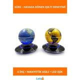 Letsii Manyetik Dünya Küre Işıklı Modern Dekoratif 6 Inç - Çok Renkli - Tek Ebat