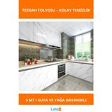 Letsii Mermer Desenli Su Geçirmez Yapışkanlı Tezgah Folyosu 5m 60cm