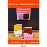 Letsii Mini Çiftli Çikolata Not Defteri 2 Adet 4x5 cm - Çok Renkli - Defter & Ajanda