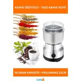Letsii Mini Elektrikli Kahve Öğütücü Düşük Sesli Paslanmaz Çelik 50 Gram - Çok Renkli - Standart