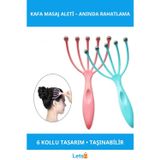 Letsii Mini Taşınabilir Kafa Masaj Aleti 6 Kollu Rahatlatıcı