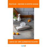 Letsii Modern Şeffaf Peçetelik 24x16 cm Kaliteli Plastik