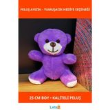Letsii Mor Peluş Yumuşak Oyuncak Ayıcık 25 cm Sevimli Hediye