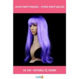 Letsii Mor Renk Uzun Parti Peruğu 55 cm