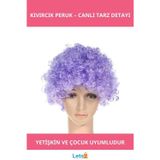 Letsii Mor Renkli Astarlı Kıvırcık Peruk