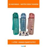 Letsii Motivasyon Su Matarası 1 Litre Bpa Içermeyen Şık Tasarım - Çok Renkli