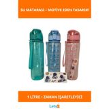 Letsii Motivasyon Su Matarası 1 Litre BPA İçermeyen Şık Tasarım
