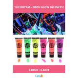 Letsii Neonlu Glow Parti Yüz Boyası 6 Renk 6 Adet