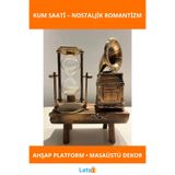 Letsii Nostaljik Gramofon Biblolu Kum Saati Ahşap Eskitme Dekoratif Süslü