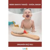 Letsii Organik Keçi Kılı Ahşap Saplı Bebek Banyo Tarağı