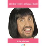 Letsii Ortaçağ Temalı Kısa Siyah Peruk 30 cm