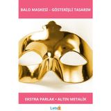 Letsii Parlak Altın Renk Balo Maskesi 15x10 cm