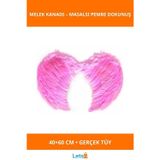 Letsii Pembe Gerçek Tüylü Melek Kanadı Kostümü Küçük