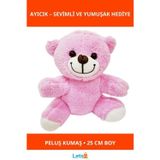 Letsii Pembe Yumuşak Peluş Ayıcık 25 cm Sevimli Oyuncak