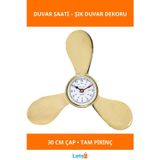 Letsii Pirinç Duvar Saati 30 cm Sessiz Mekanizma Klasik Tasarım