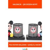 Letsii Polyester Mickey Mouse Kalemlik Eğlenceli Kırtasiye Aksesuarı - Çok Renkli - Kalemlik & Ataşlık