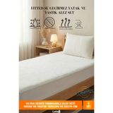 Letsii Premium Sıvı Geçirmez Tek Kişilik Alez + Yastık Alezi Seti | Ultra Sessiz Fitted Yatak & Fermuarlı Y