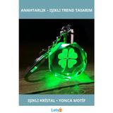 Letsii Renk Değiştiren Işıklı Kristal Yonca Anahtarlık 10 cm