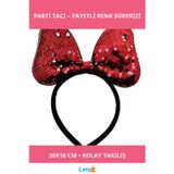 Letsii Renk Değiştiren Pullu Payetli Fiyonk Parti Tacı