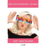 Letsii Renkli Beach Yazılı Parti Gözlüğü Plaj ve Yaz Etkinlikleri İçin