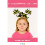 Letsii Sarı Renk Işıltılı Yazılı Doğum Günü Parti Tacı