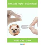 Letsii Şeffaf Parmağa Takılan Diş Kaşıma Fırçası Kedi ve Köpekler Için - Çok Renkli