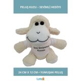 Letsii Seni Seviyorum Kuzum Tişörtlü Yumuşak Peluş Kuzu Oyuncak 24 cm