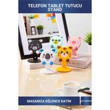 Letsii Sevimli Hayvan Figürlü Katlanabilir Masaüstü Telefon Tablet Standı Tutucu - Tablet Aksesuarları - Renkli