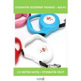 Letsii Sevimli Otomatik Köpek Gezdirme Tasması 2.5 Metre Dayanıklı
