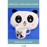 Letsii Sevimli Panda Yastık ve Kupa Bardak Seti