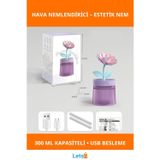 Letsii Şık Çiçek Tasarımlı Hava Nemlendirici USB LED Aydınlatmalı