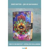 Letsii Şık Deri Kapaklı Günlük Defter 18X13 cm - Çok Renkli - Defter & Ajanda