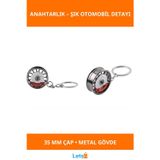 Letsii Şık Metal Jant Disk Anahtarlık 35mm Otomotiv Aksesuarlari