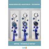 Letsii Şık Metal Nazar Boncuğu Anahtarlık Püskül Detaylı