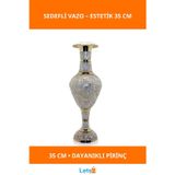 Letsii Şık Pirinç Sedefli Dekoratif Vazo 35 Cm