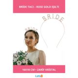 Letsii Şık Rose Gold Bekarlığa Veda Kristal Taş Bride Tacı
