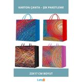 Letsii Şık Tasarımlı Dayanıklı Küçük Boy Karton Çanta 23x17 cm