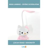 Letsii Şirin Hello Kitty Tasarımlı Masa Lambası Çocuk Odası ve Çalışma Alanları için