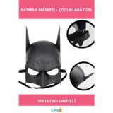 Letsii Siyah Çocuk Batman Maskesi Lastikli 20x14 cm