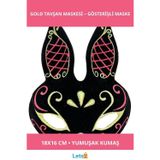 Letsii Siyah Kırmızı Gold Tavşan Maskesi 18x16 cm Parti Kostüm