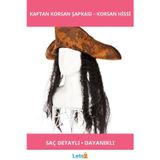 Letsii Siyah Saçlı Kaptan Korsan Şapkası Aksesuar
