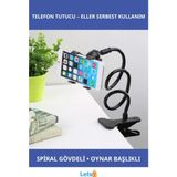 Letsii Siyah Spiral Gövdeli Oynar Başlıklı Akrobat Telefon Tutucu